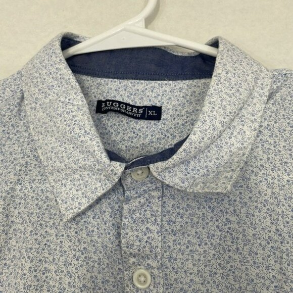 Ruggers Shirt, Button Up, Long Sleeves, Cotton, Pale Blue Micro Floral, XL - Picture 5 of 10